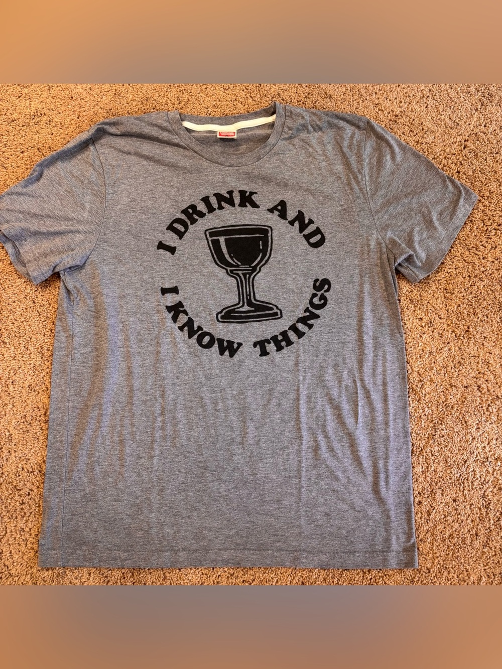 Homage Gray Graphic Tee - I Drink And I Know Things, size XL